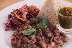 Seco de Frejoles
Creamed beans with corrianda salsa, served with brown rice and salad at Alma Amor in Ollantaytambo