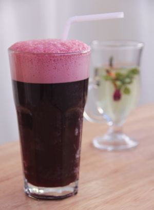Chicha Morada at Alma Amor in Ollantaytambo