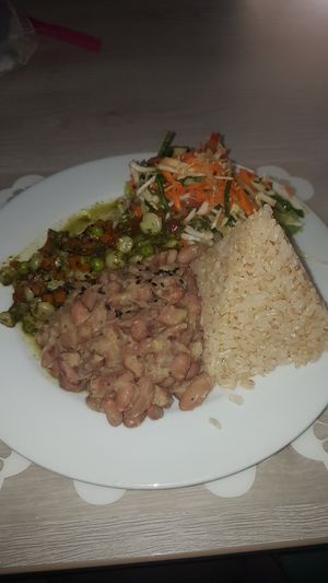 Beans with cilantro salad at Alma Amor in Ollantaytambo