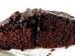 chocolate cake slice at Nature's Path & The Vege Table in Swakopmund