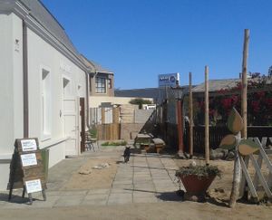 Our new location with outdoor area being upgraded at Nature's Path & The Vege Table in Swakopmund