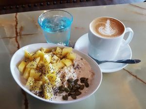 Oatmeal breakfasts with mango and seeds!!!choose whatever you want! at Malamute Coffee in Pattaya