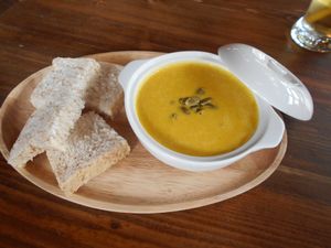 Pumpkin soup at Malamute Coffee in Pattaya
