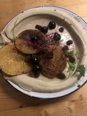 Hummus with persimmons! ♥️  at Mashery - Hummus Kitchen in Cologne