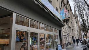 front of restaurant at Mashery - Hummus Kitchen in Cologne