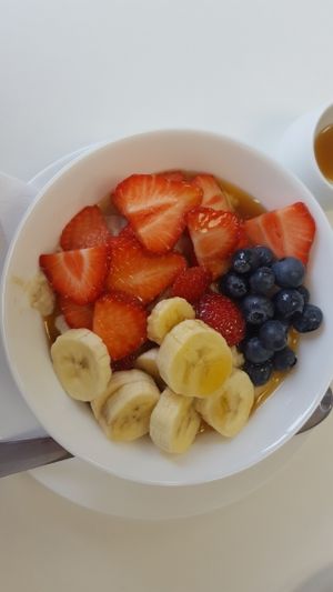 porridge with fruit and maple syrup at 143V in Cork
