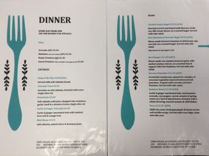 Fall/Winter 2017 Dinner menu available from 4pm every day. at 143V in Cork