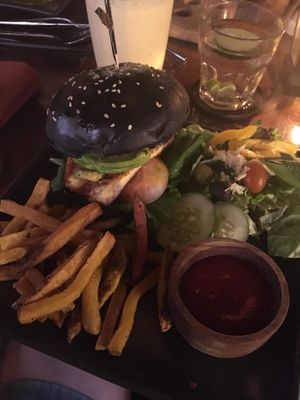 halloumi burger  at Kismet Restaurant & Lounge in Ubud