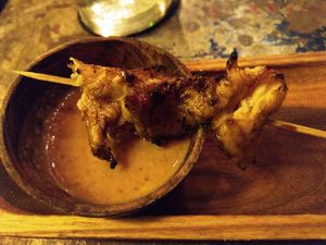 Chick'n Peanut Satay at Kismet Restaurant & Lounge in Ubud