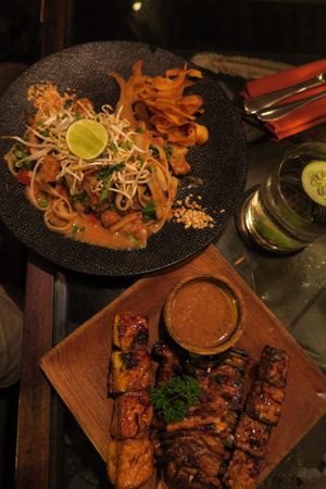 Balinese Phad thai & Sate at Kismet Restaurant & Lounge in Ubud
