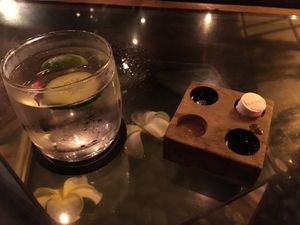 Towel to clean hands. Cool idea! at Kismet Restaurant & Lounge in Ubud