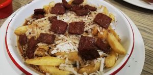 Cold oven chips. So bad. at Bread Meats Bread - Great Western in Glasgow