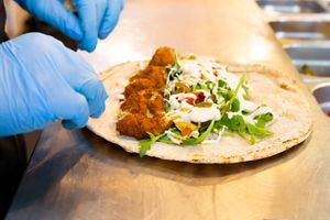 Vegan Spicy Falafel Wrap  at Falafel Xpress in Chester