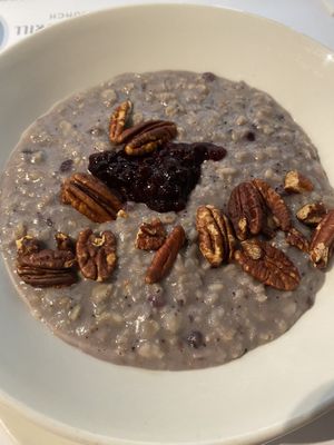 Organic porridge with pecans and blueberry compote at Liberty Grill in Cork