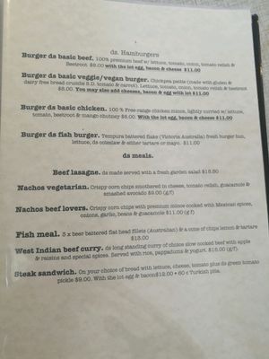 Vegan Burger Option at DS Coffee House and Internet Cafe in Huonville