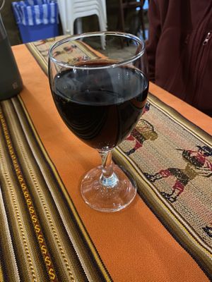 Vino tinto from the botega 1750, amazing  at La Chakana in Samaipata
