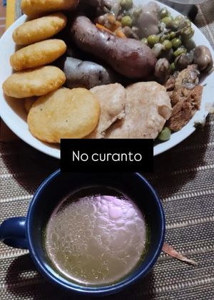No curanto, local dish. at Granito de Arena Vegano in Puerto Montt