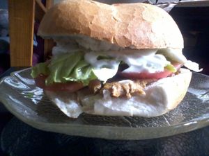 Seitán sandwich at Granito de Arena Vegano in Puerto Montt