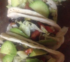 black beans taco at Granito de Arena Vegano in Puerto Montt