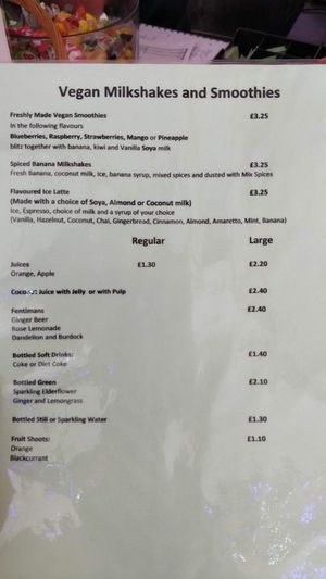Vegan menu at Sampaguita Cafe in Calne