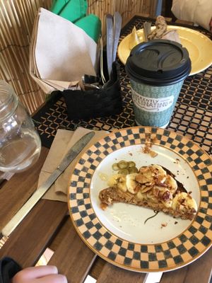 Toast and matcha latte at Juice Pharm in Duluth