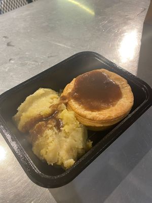 Mushroom Stroganoff pie with mash + gravy at Young Vegans - Online only in East London