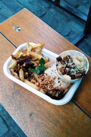 Cheesebruger Pie with Fries and mini Mac'n'Cheese at Young Vegans - Online only in East London