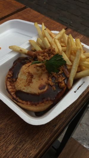 Steak and ale pie / fries  at Young Vegans - Online only in East London