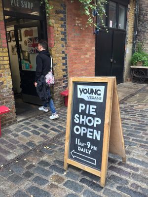 Sign  at Young Vegans - Online only in East London