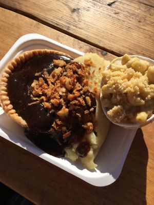 ‘Aussie’ mince pie with mashed potato, mac n cheese and gravy at Young Vegans - Online only in East London