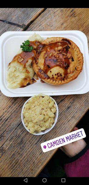 Parmigiana pie with mac and cheese at Young Vegans - Online only in East London