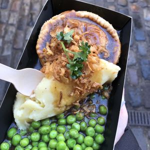 Vegan chicken katsu curry pie at Young Vegans - Online only in East London