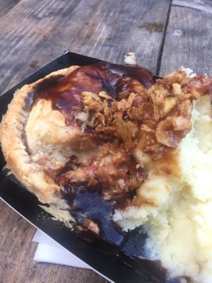Chicken parmigiana pie. So cheesy and delicious at Young Vegans - Online only in East London