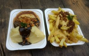 Vegan Pie with Mash, & Cheese Fries at Young Vegans - Online only in East London