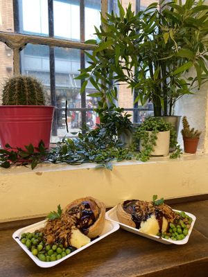 Katsu Chicken and Steak & Ale with mash and peas at Young Vegans - Online only in East London