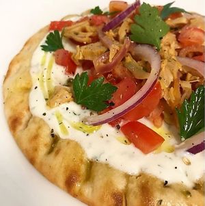 Greek Pita (Lunch menú) at Strata Bakery in Barcelona