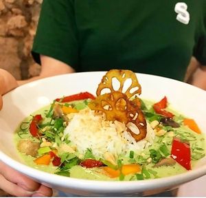 Green curry (Vegan menú) at Strata Bakery in Barcelona