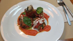 an example of second course from the lunch menu at Strata Bakery in Barcelona