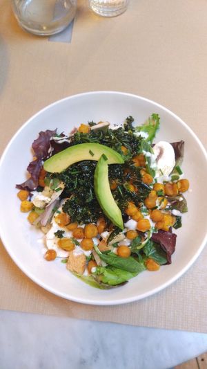 an example of first course from the lunch menu at Strata Bakery in Barcelona