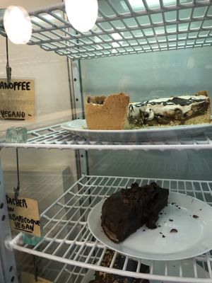 Vegan cakes  at Strata Bakery in Barcelona