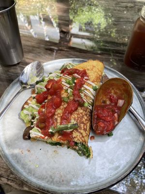 The Chickpea flower omelette  at Seva Table in Dubai