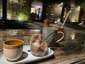 Affogato, Espresso and Chocolate Ice Cream.  at Seva Table in Dubai