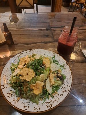 waldorf salad with melon/date/mint juice at Seva Table in Dubai
