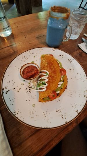 Eggless omelet at Seva Table in Dubai