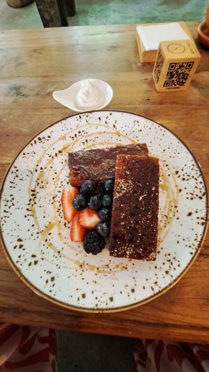 Found perdu with coconut cream on the side at Seva Table in Dubai