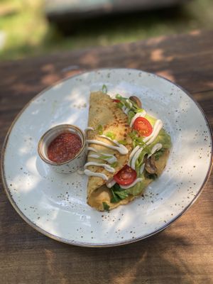 Eggless omelette   at Seva Table in Dubai