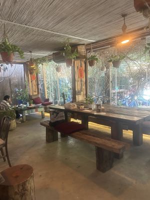 Indoor and outdoor seating, with fans   at Seva Table in Dubai