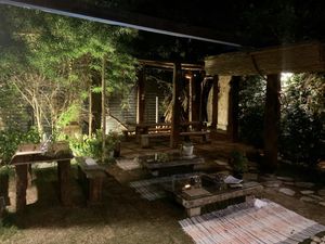 Outdoor area at night at Seva Table in Dubai