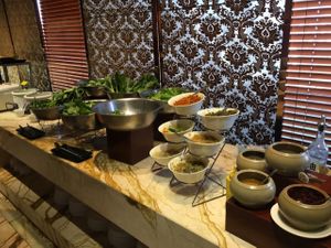 mini hot pot ingredients at SuBinFen Flourishing Vegetarian Restaurant in Hangzhou
