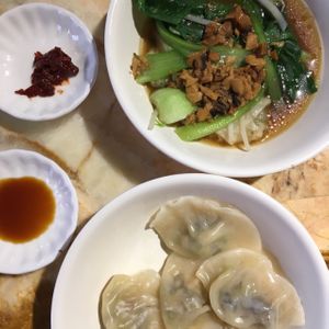 dumplings 馄饨、饺子 at SuBinFen Flourishing Vegetarian Restaurant in Hangzhou